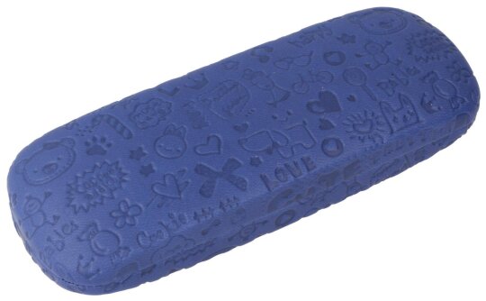 Niedliches Brillenetui für Kinder "Pretty" mit beidseitiger Prägung in Blau