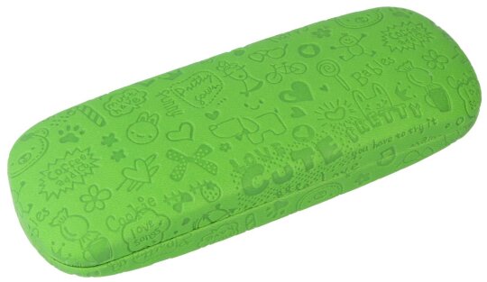 Niedliches Brillenetui für Kinder "Pretty" mit beidseitiger Prägung in Grün