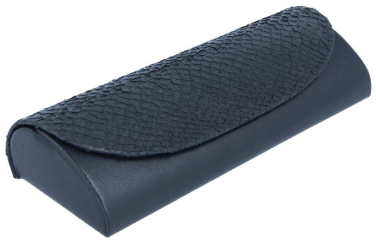 Edles Brillenetui mit Magnetverschluss - MIA - echtes Leder in schwarz