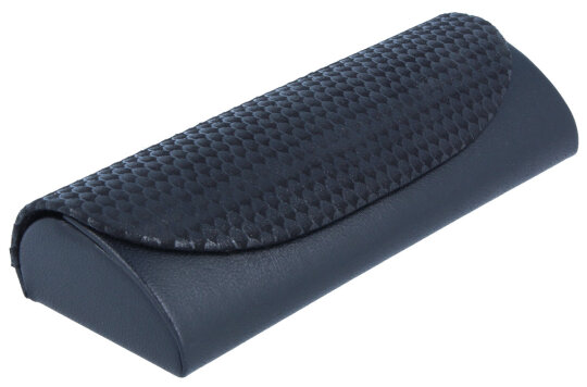 Edles Echtleder-Brillenetui mit Magnetverschluss LAURA glänzender Oberseite in Schwarz mit Prägung