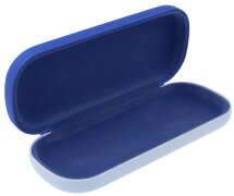Lustiges Hartschalen-Brillenetui mit niedlichem Tiermotiv BUDDY und Metallscharnier in Blau
