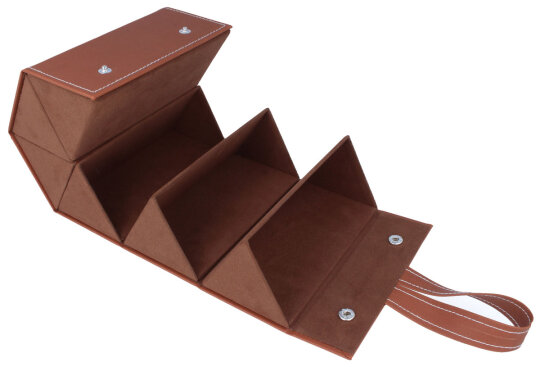 hochwertiges DISPPLAYTRAY | braunes Etui für 6 Brillen zum Aufhängen