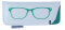 elegantes "Fashy" Einsteck-Brillenetui mit grünem Brillenaufdruck
