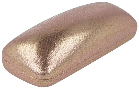 Rose-Goldenes Hartschalen-Brillenetui "Glossy" mit glänzendem Stoffbezug und Metallscharnier