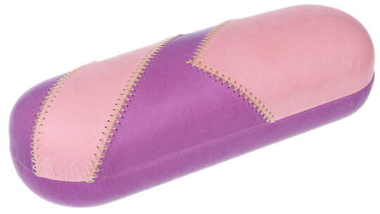 Zweifarbiges Hartschalen-Brillenetui AARON in Violett mit Kunstlederbezug und schicker Ziernaht