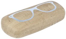 Korkfarbenes Hartschalen-Brillenetui in Korkoptik mit...