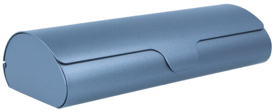 Satiniertes Aluminium-Brillenetui MAROSKI - Grau-Blau XL