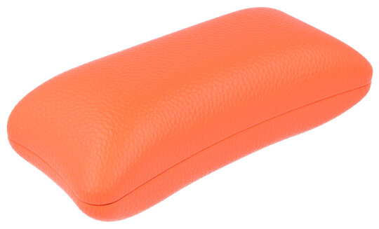 Geräumiges Hartschalen-Brillenetui "Ellen" mit edlem Bezug in Lederoptik in Orange