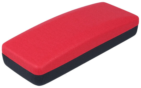 Schickes Hartschalen-Brillenetui mit Metallscharnier im Leinen-Look "Faro" in Rot