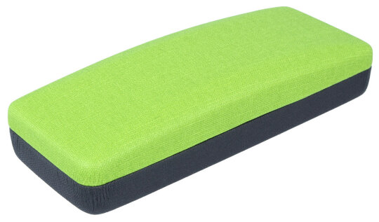 Schickes Hartschalen-Brillenetui mit Metallscharnier im Leinen-Look "Faro" in Grün