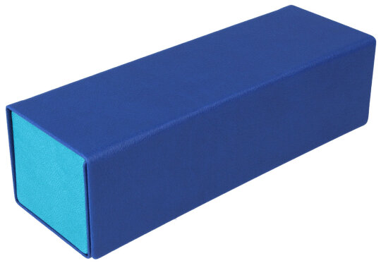 Zweifarbiges Falt-Brillenetui Impact mit Magnetverschluss und Bezug aus Kunstleder in Blau-Hellblau