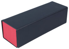 Zweifarbiges Falt-Brillenetui Impact mit Magnetverschluss und Bezug aus Kunstleder in Rot-Schwarz