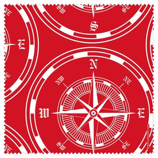 Polyclean Microfasertuch mit Motiv "Kompass" 17,5 x 17,5 cm