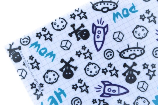 Polyclean Microfasertuch mit Motiv SRIBBLES WOW 17,5 x 17,5 cm