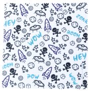 Polyclean Microfasertuch mit Motiv SRIBBLES WOW 17,5 x...