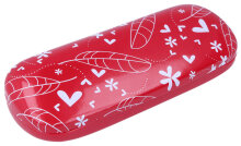 Rotes Hartschalen-Brillenetui "Happy" für...