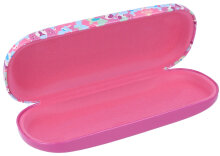 Pinkes Hartschalen-Brillenetui mit Metallscharnier mit...