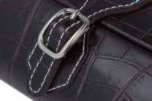 Edles Taschenetui aus Kunstleder in CROCO-Optik mit Schminkspiegel und Schulterriemen