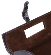 Edles Taschenetui aus Kunstleder in CROCO-Optik mit Schminkspiegel und Schulterriemen