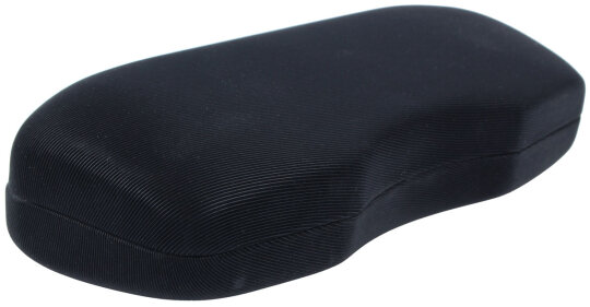 Schwarzes Hartschalen-Brillenetui "Jascha" mit glattem Silky-Bezug und hochwertigem Metallscharnier