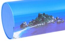 Stylisches Hartschalen-Brillenetui "Blue Inspiration" mit sommerlichem Insel-Motiv