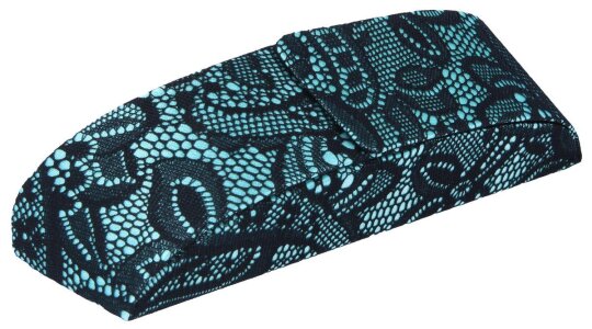 Schickes Steck-Brillenetui "DONNA" mit edler Blumen-Spitze und Magnetverschluss in Türkis