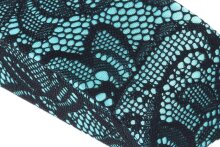 Schickes Steck-Brillenetui "DONNA" mit edler Blumen-Spitze und Magnetverschluss in Türkis