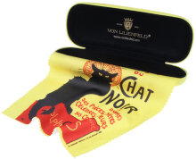Entzückendes Hartschalen-Etui mit passendem Tuch - Rosina Wachtmeister´s "Chat Noir"