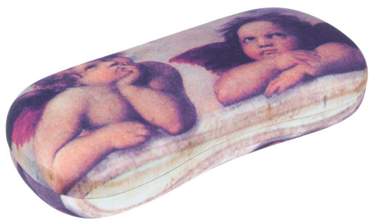 edles Brillenetui "RAFFAEL: ENGEL" mit weichem Microfaserbezug und Metallscharnier