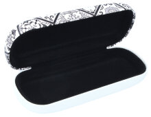 Orientalisches Hartschalen-Brillenetui "Almeria" mit gemustertem Kunstlederbezug in Grau