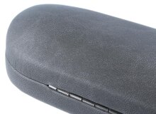 Graues Hartschalen-Brillenetui "Hallifax" aus Kunstleder mit Metallscharnier in klassischer Form