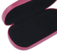 Weinrotes Hartschalen-Brillenetui "Hallifax" aus Kunstleder mit Metallscharnier in klassischer Form