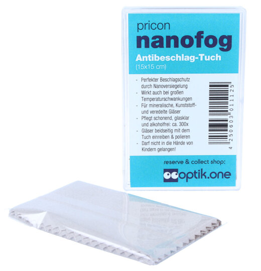 Effizientes Antibeschlag-Tuch | NO FOG mit Nanoversieglung für alle Gläserarten, Visiere, Skibrillen, Taucherbrillen