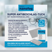 Effizientes Antibeschlag-Tuch | NO FOG mit Nanoversieglung für alle Gläserarten, Visiere, Skibrillen, Taucherbrillen