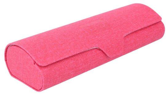 Himbeerfarbenes Hartschalen-Etui "Cyprus" mit Prägung und Bezug in Leinen-Optik