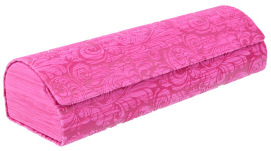 Schickes Brilenetui "Leyla" in Pink mit edler Prägung im Ornament-Muster