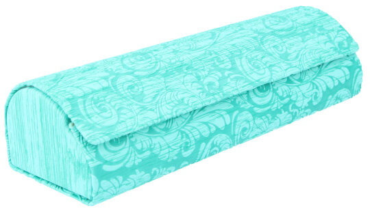 Schickes Brillenetui "Leyla" in Türkis mit Magnetverschluss und Ornament-Prägung