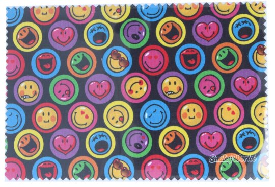 Lustiges Microfasertuch mit Smiley-Motiv zum Brille Reinigen 10 x 15 cm - Motiv 01