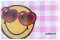 Lustiges Microfasertuch mit rosafarbenem Smiley-Motiv zum Brille Reinigen 10 x 15 cm - Motiv 02
