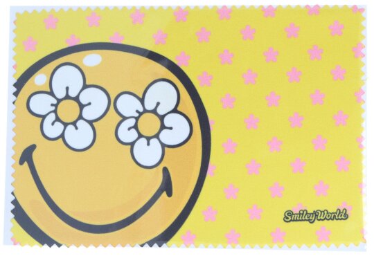 Lustiges Microfasertuch mit gelbem Smiley-Motiv zum...