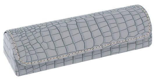 Hübsches Brillenetui  mit Prägung in Grau - "TRINIDAD"