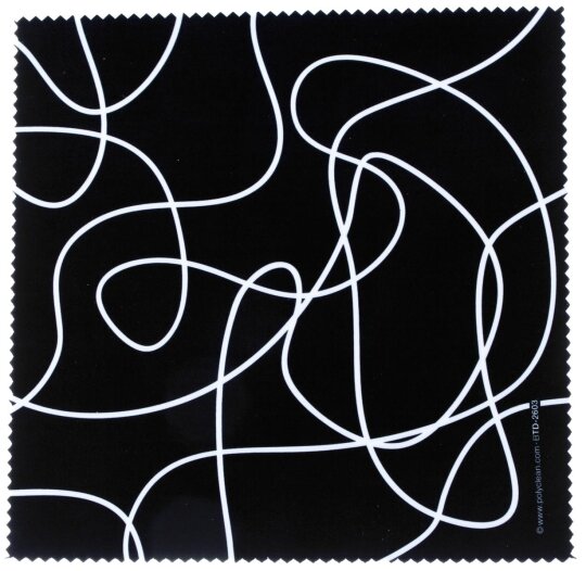 Polyclean Microfasertuch mit BLACK AND WHITE-Motiv LINIEN AUF SCHWARZ