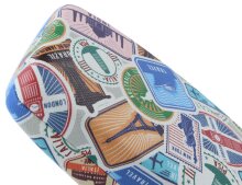 Cooles Hartschalen-Etui "Tavel - Briefmarken" mit schönem Reisesouvenirs-Motiv und Metallscharnier