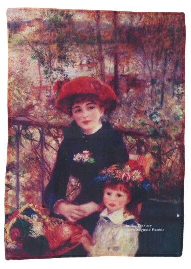 Pierre Auguste Renoir - On the terrace | Edles Brillenputztuch aus Microfaser 15 x 20 cm