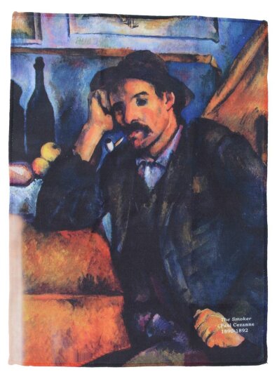 Paul Cezanne - The Smoker | Edles Brillenputztuch aus Microfaser 15 x 20 cm