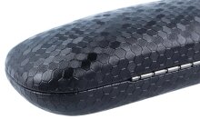 Edles Brillenetui "SERENA" mit schimmerndem Wabenmuster in Schwarz